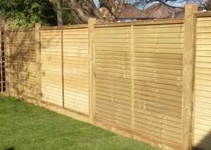 overlap fence panel in garden