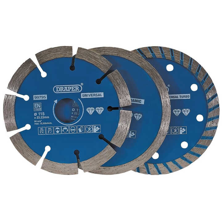 115mm Diamond Blade Set (3 Piece)