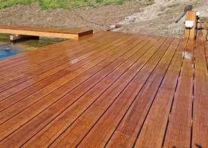 bamboo decking poolside