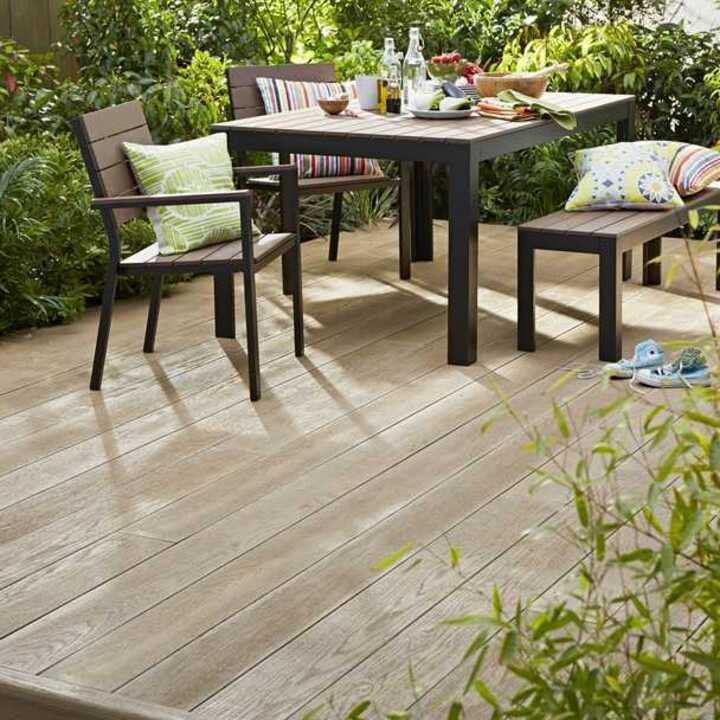millboard decking with garden furniture