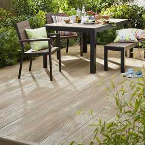 millboard decking with garden furniture