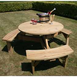 Six Seater Round Picnic Table