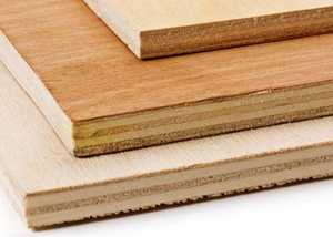 stack of plywood sheet material