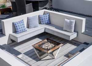 iro decking with fire pit