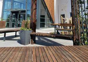 linax decking outside building