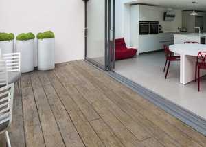 Timber decking steps in a garden space Timber decking steps in a garden space