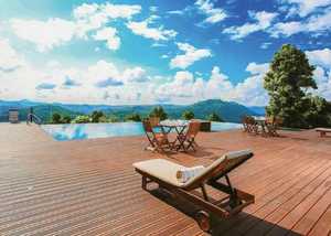 bamboo decking poolside