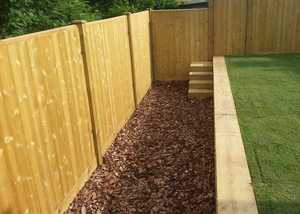 tongue and groove fence panel with concrete pillars
