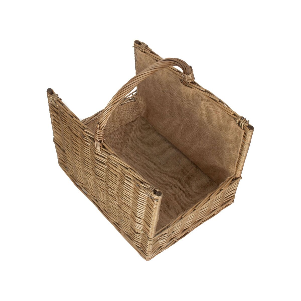 Open End Willow Log Basket with Hessian Lining-Top-84148.jpg
