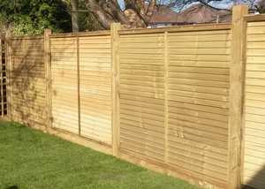 overlap fence panel in garden overlap fence panel in garden