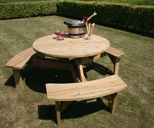 six seater round picnic table