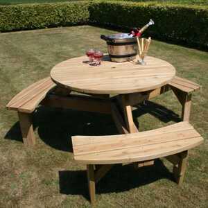 Six Seater Round Picnic Table