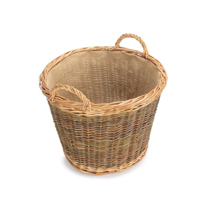 Willow Log Basket with Hessian Lining - Top - 84142.jpg