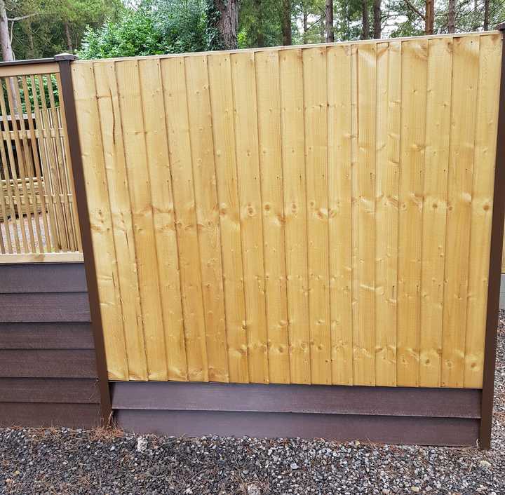 Pressure treated shop fence panels