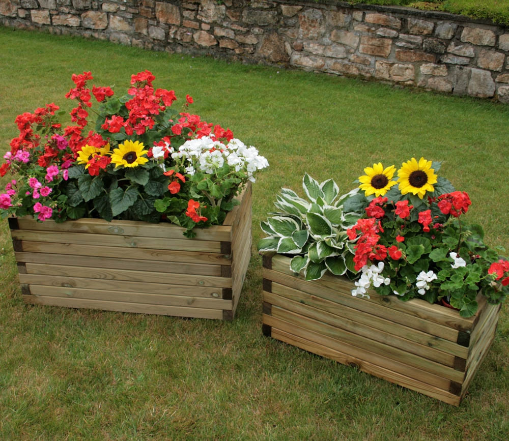 Rectangular Planter Products Fountain Timber